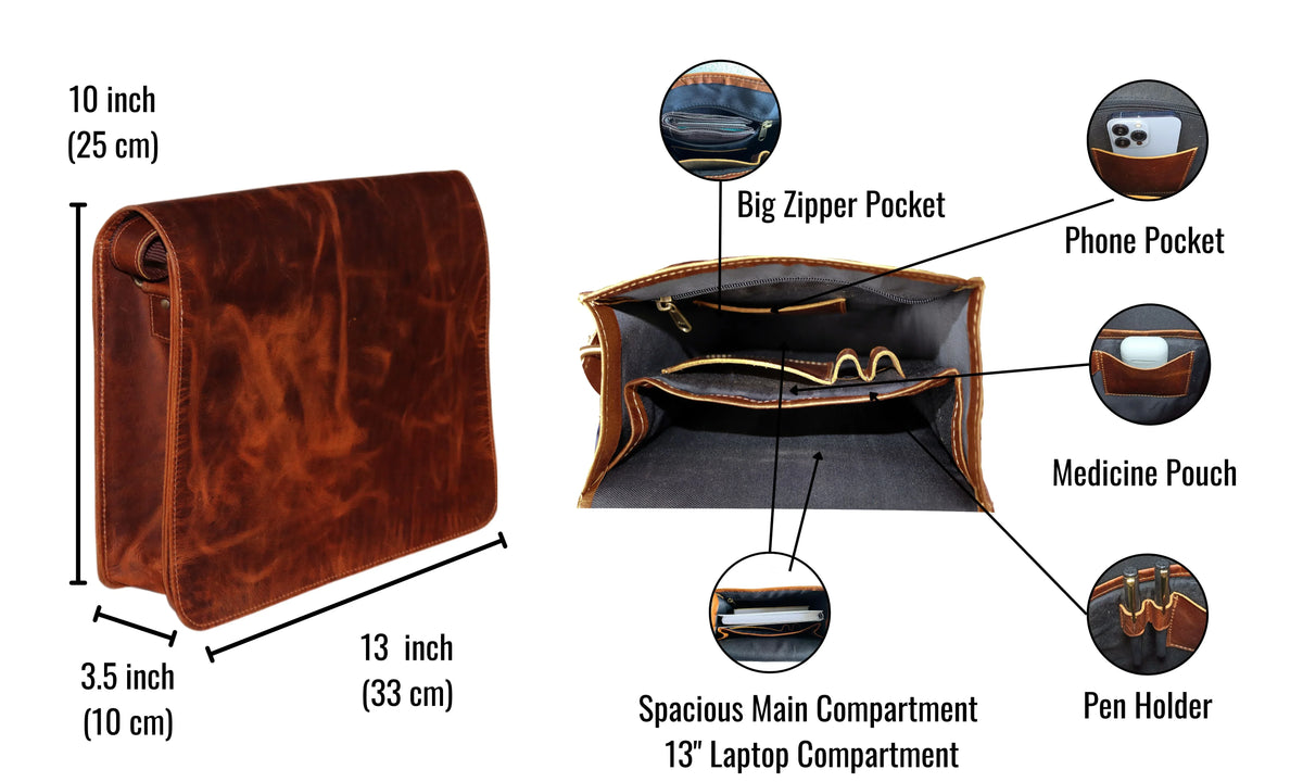 briefcase office men satchel bag shoulder MacBook bag iPad Handmade distressed for Leather bag gift for