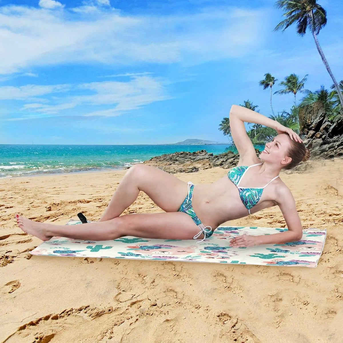 Quick Bath Free Blanket, Cactus Yoga Microfiber Sand Pool Bestwell Thin Dry Towel Towel Towel Beach Multipurpose Swim 30”X60” Llama Towel, Shower Lightweight Oversized
