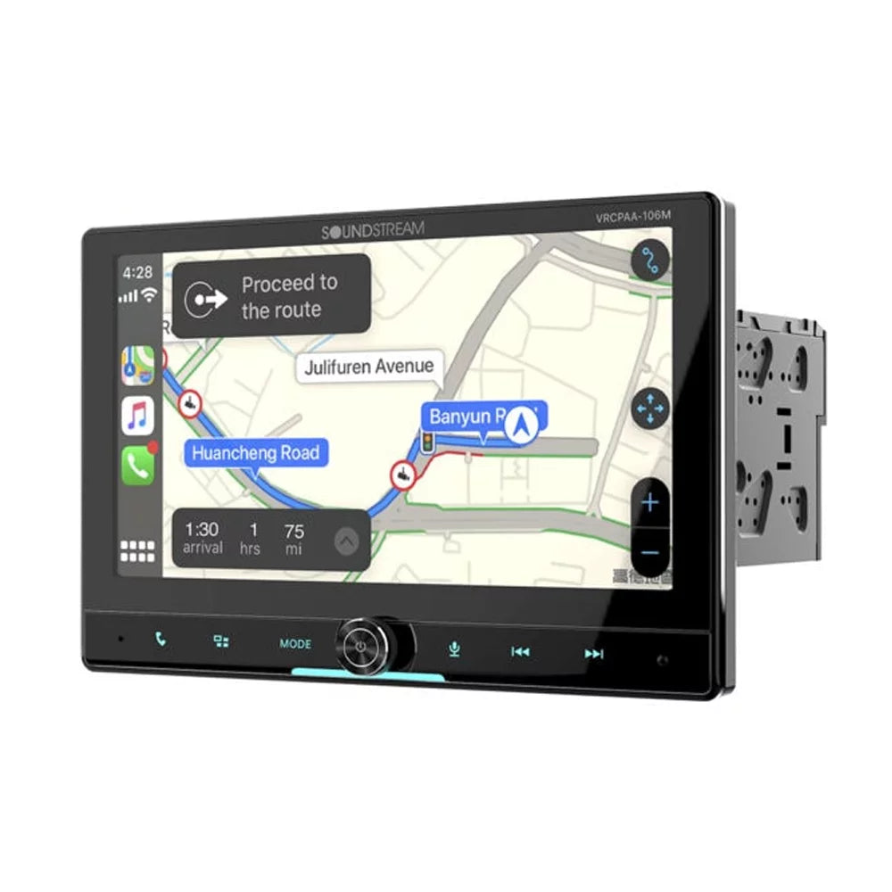 & Rotating 10.6 Stream Touch Mechless 360 Din Carplay Auto LCD Up-Down Keys in. 2 Sound Android