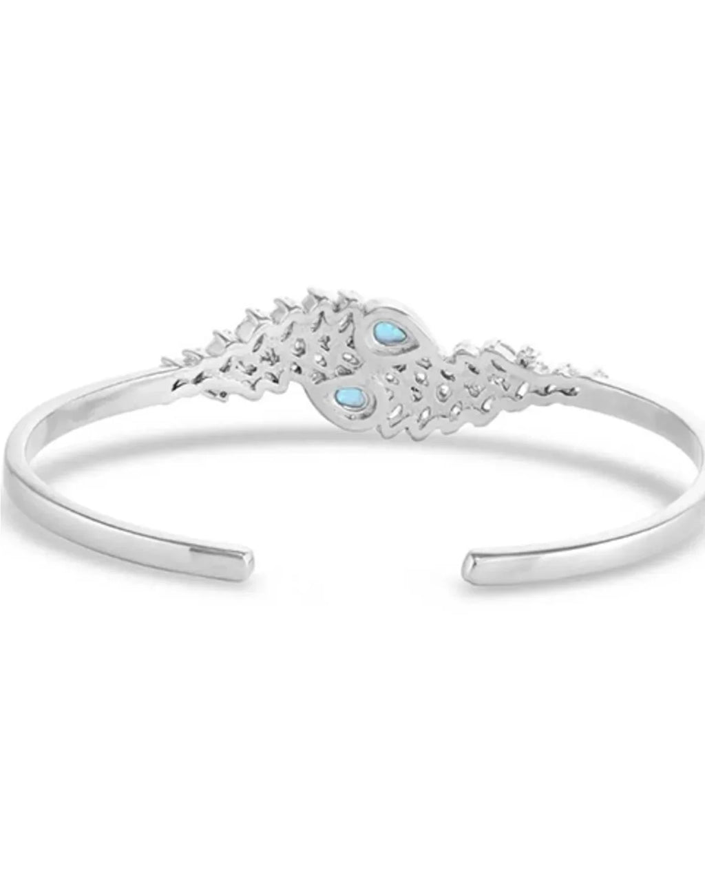 Mystic One Opal Size Silversmiths Montana Falls Crystal Women's Cuff Silver Bracelet