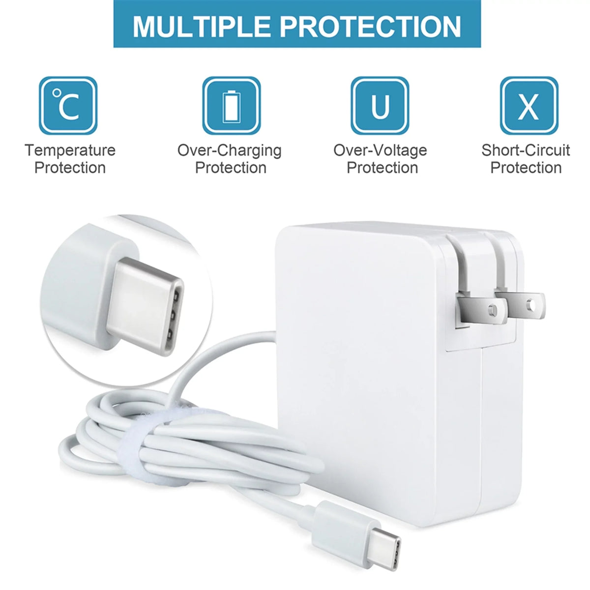 Laptop for USB 65W 7390 PSU Charger Replacement 13 AC P82G003 2-in-1 XPS KONKIN Type-C Adapter Dell White Compatible BOO