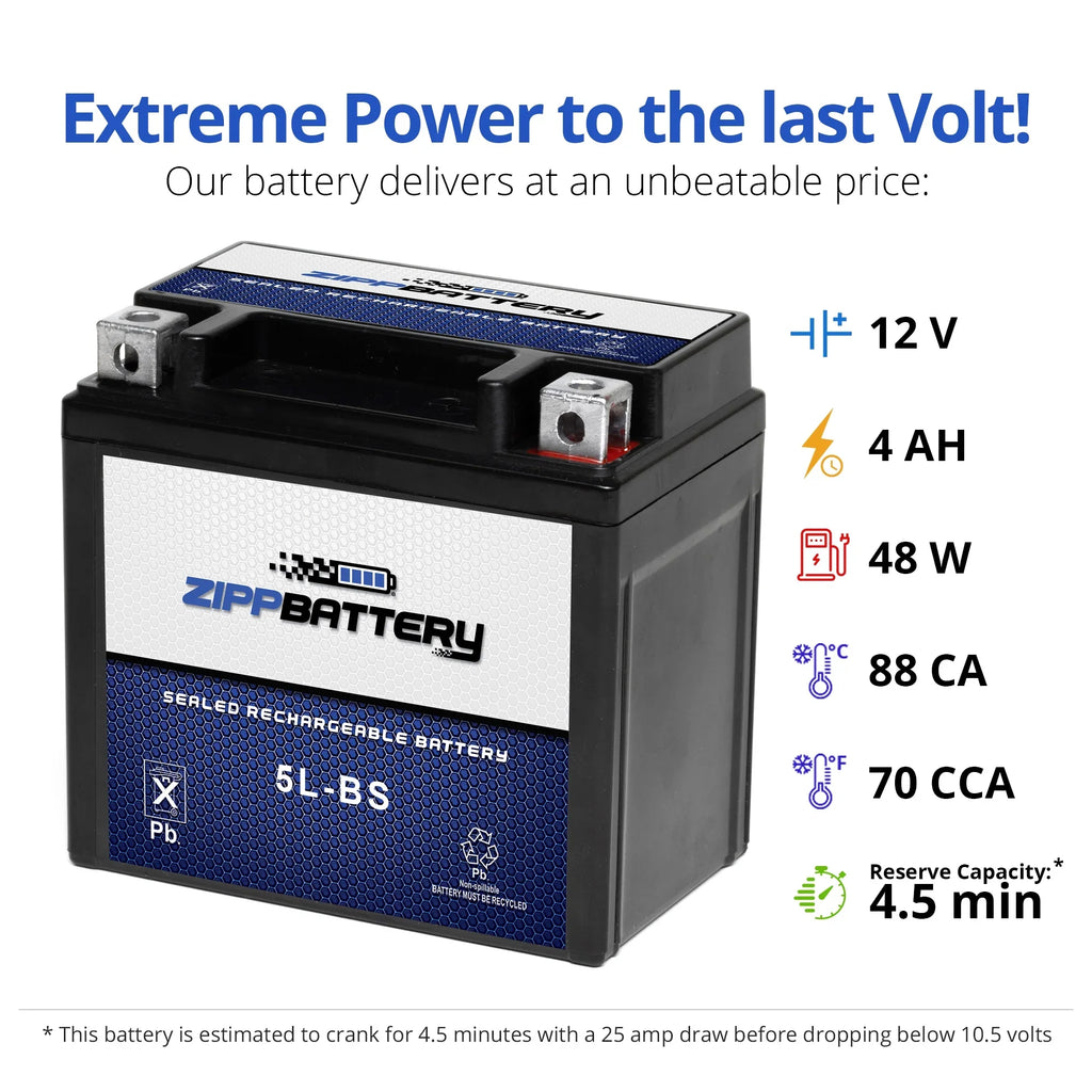 Battery Motorcycle for 250Cc Zipp Battery Yamaha Wr250F 2005 Ytx5L-Bs