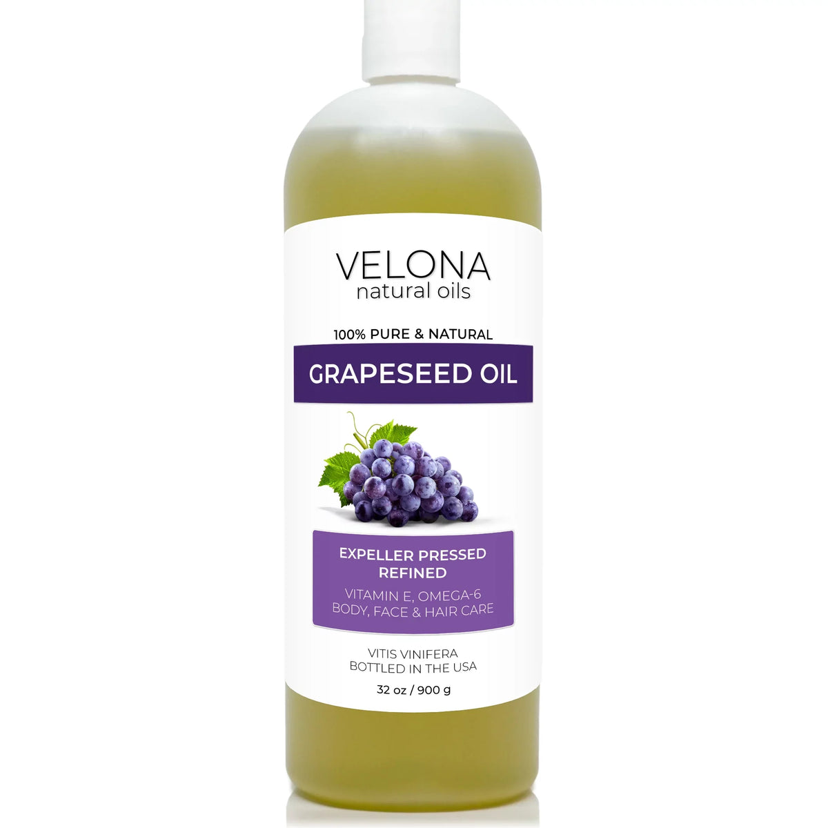 Refined, | | Pure Grapeseed and oz 32 Care Hair - Cold Natural Face, pressed Oil 100% Carrier | Cooking, Velona Skin, Body, Oil