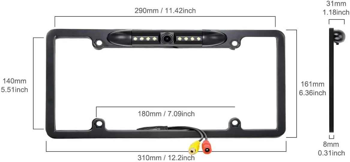Rearview Backup Camera KW-V230BT Frame for Black KWV230BT License JVC Plate