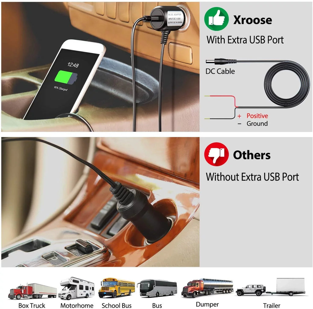 DVR Wireless Trailer, Camper, Pickup Monitor Xroose for RV 7” Rear + Range Button Camera Backup Long View Truck Extra 1080P with Signal Touch Camera CM1 Monitor Kit Recorder Motorhome for
