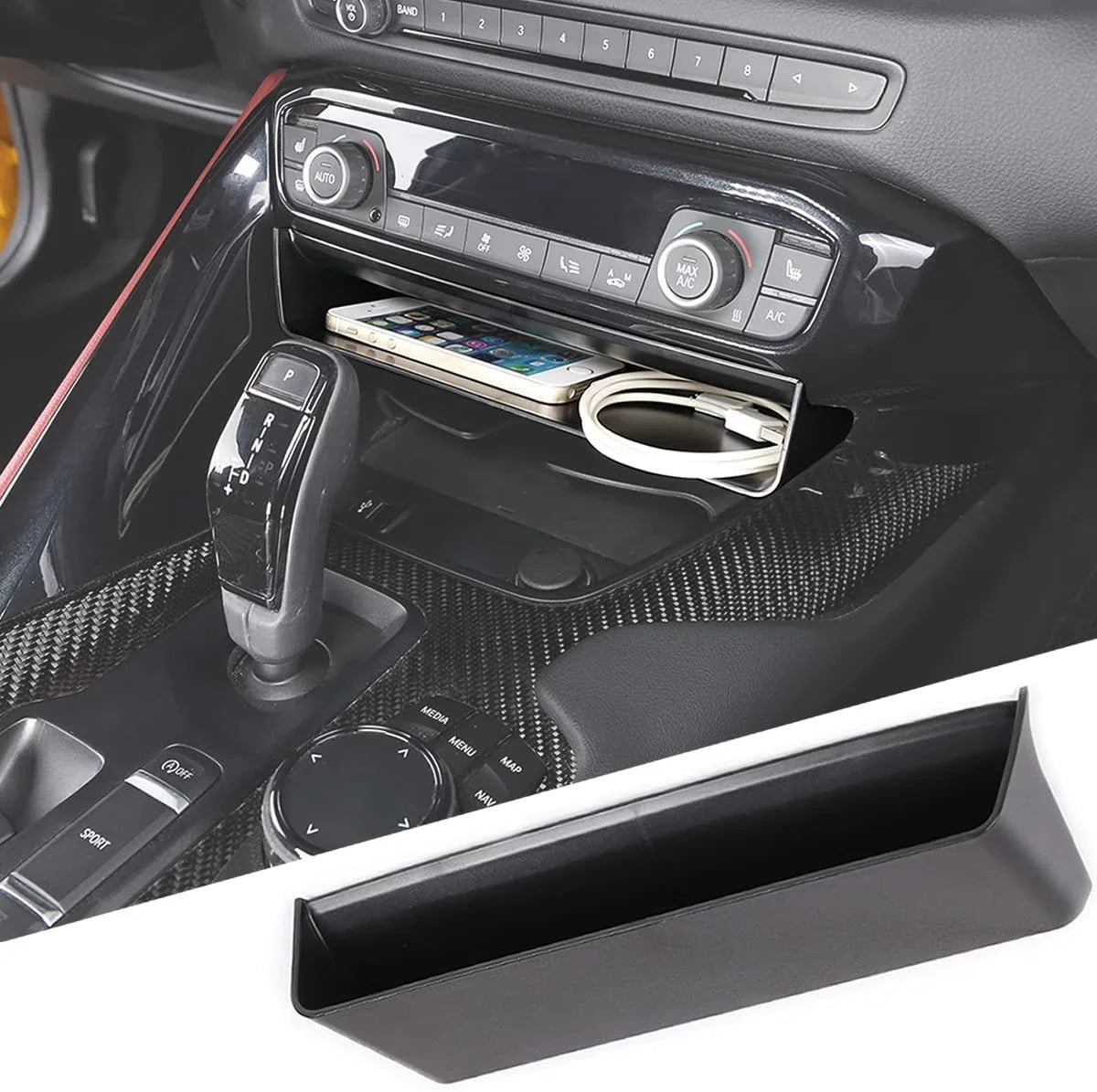 Organizer, MK5 ABS 1PCS, GR Supra for Center Accessories, Box, Suiatable Toyota Console Interior Storage Black Storage Auto TINKI A90 Storage 2019-2022 Console Tray A91