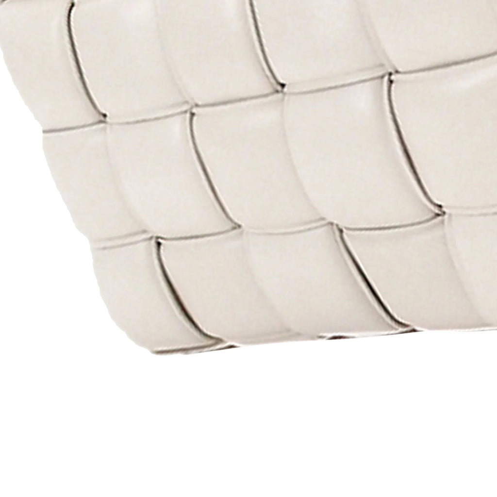 (Good) Padded Cassette Shoulder Unisex White Veneta Authenticated Bottega Pre-Owned Bag Leather Calf