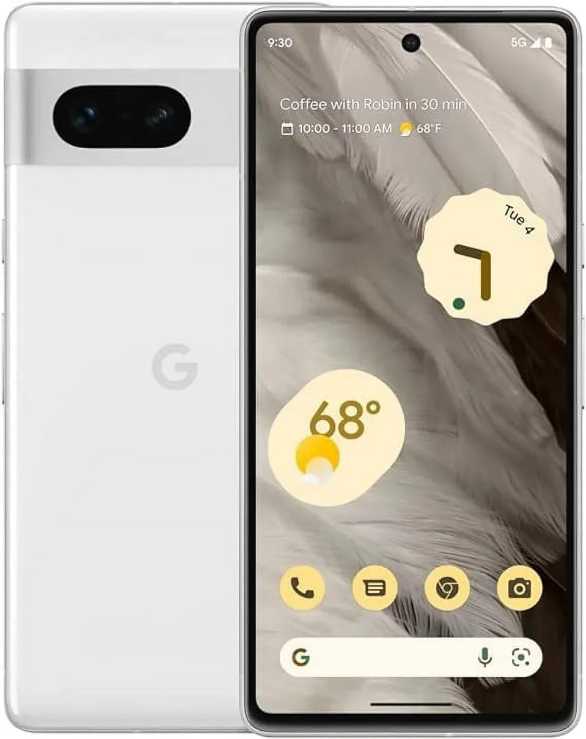'+ DUAL ROM Factory CDMA) RAM Pixel (Snow) SIM Version International Smartphone - | 5G (GSM Unlocked Google 7 128GB 8GB