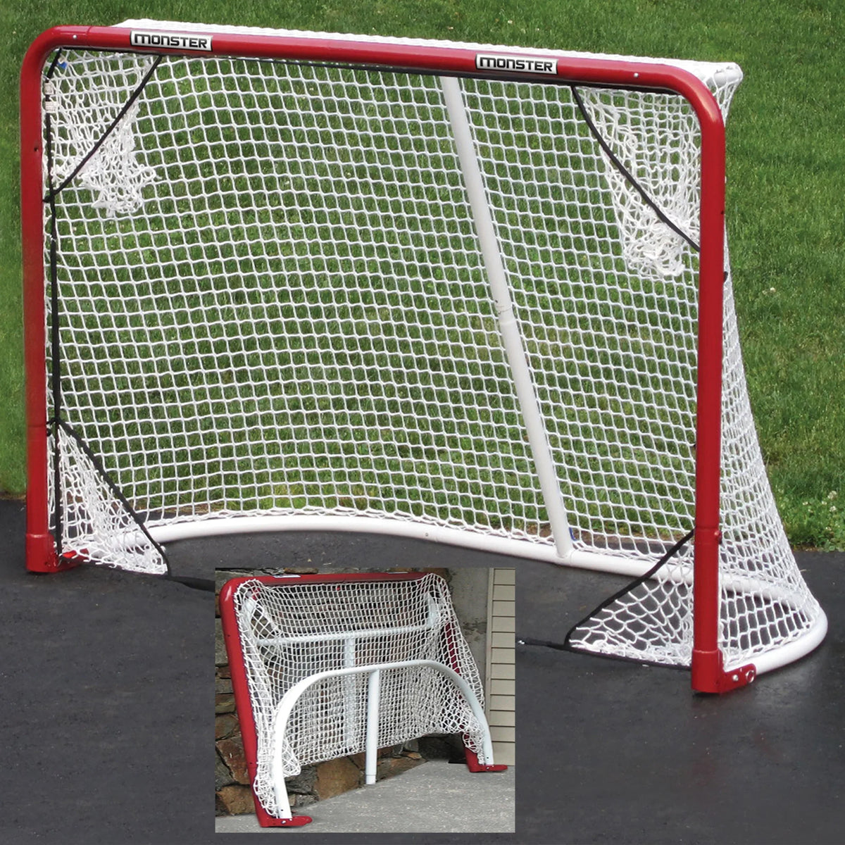 4' target Folding Nets, Hockey EZgoal w by 6' Goal Monster 2" x