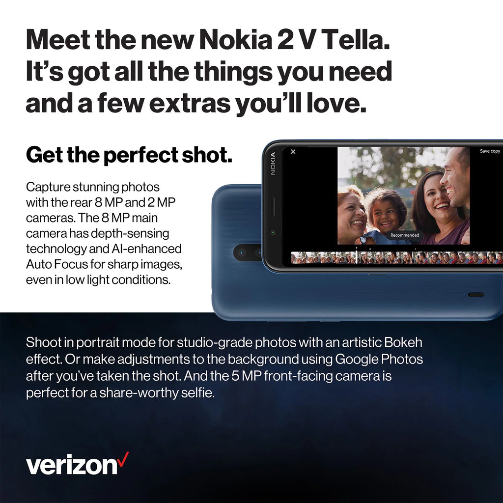 Prepaid Nokia 2V Cell Verizon Tella Phones