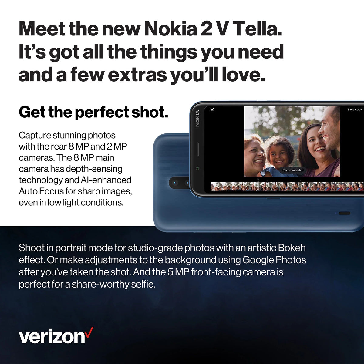 Prepaid Nokia 2V Cell Verizon Tella Phones