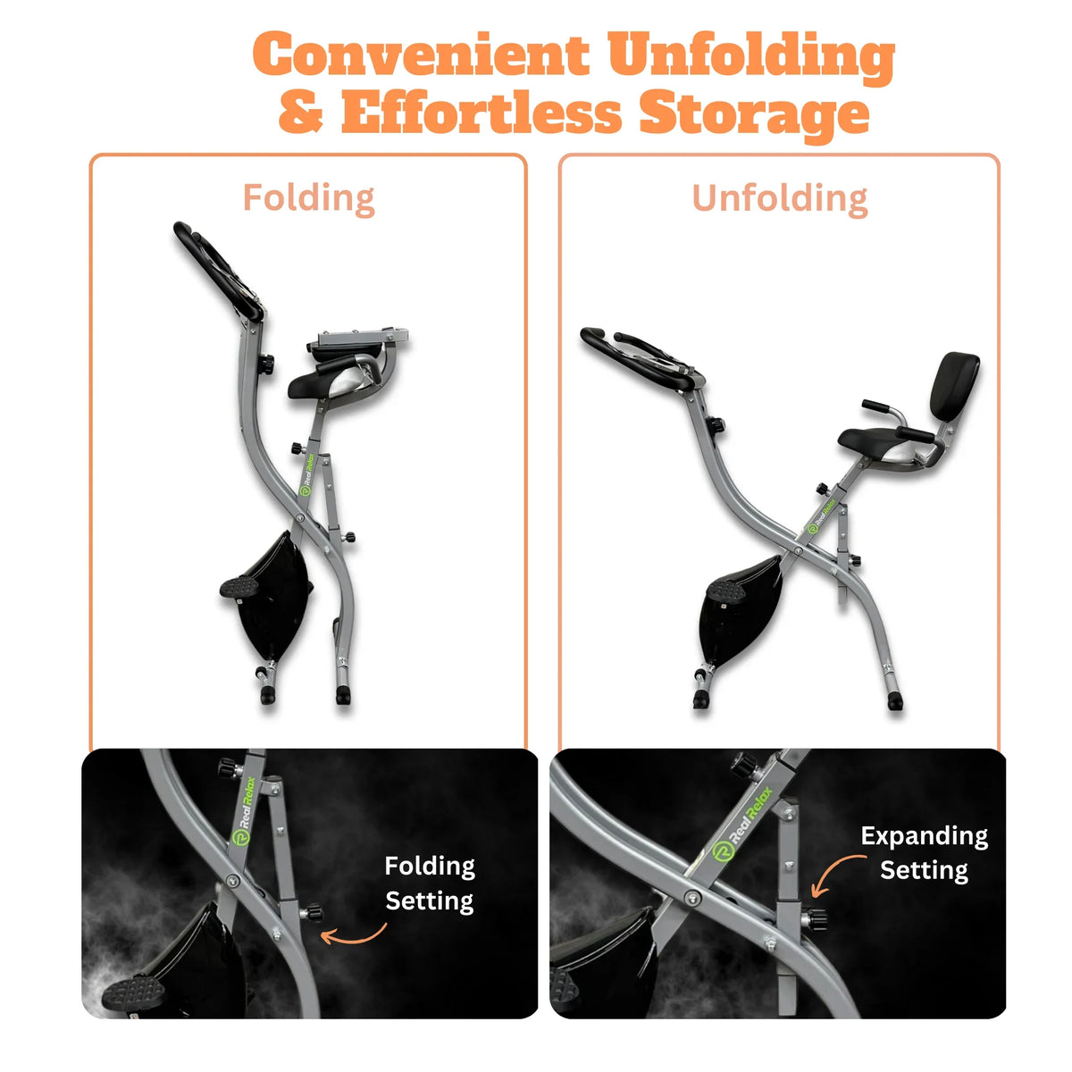 Upright Heart Recumbent 8 260 Sensor, Capacity, of Stationary Bike 1 Adjustment Rate Back Cycle Cardio Fitness 3 in workout, Bike, Rest, LCD and LBS Arm Home Levels Exercise Folding