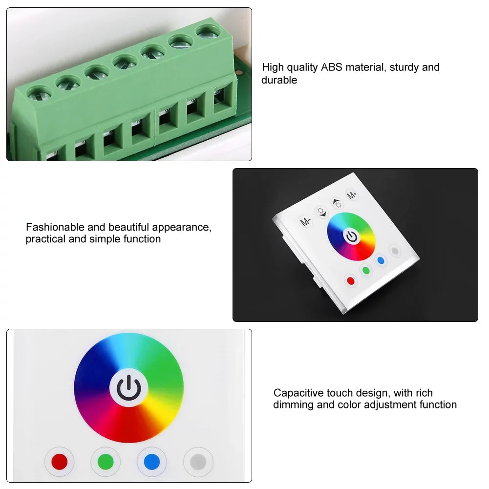 Panel Light(white) Strip LED Touch Switch Dimmer Controller LED Wall Mounted Jadeshay RGBW Controller Panel Colorful for