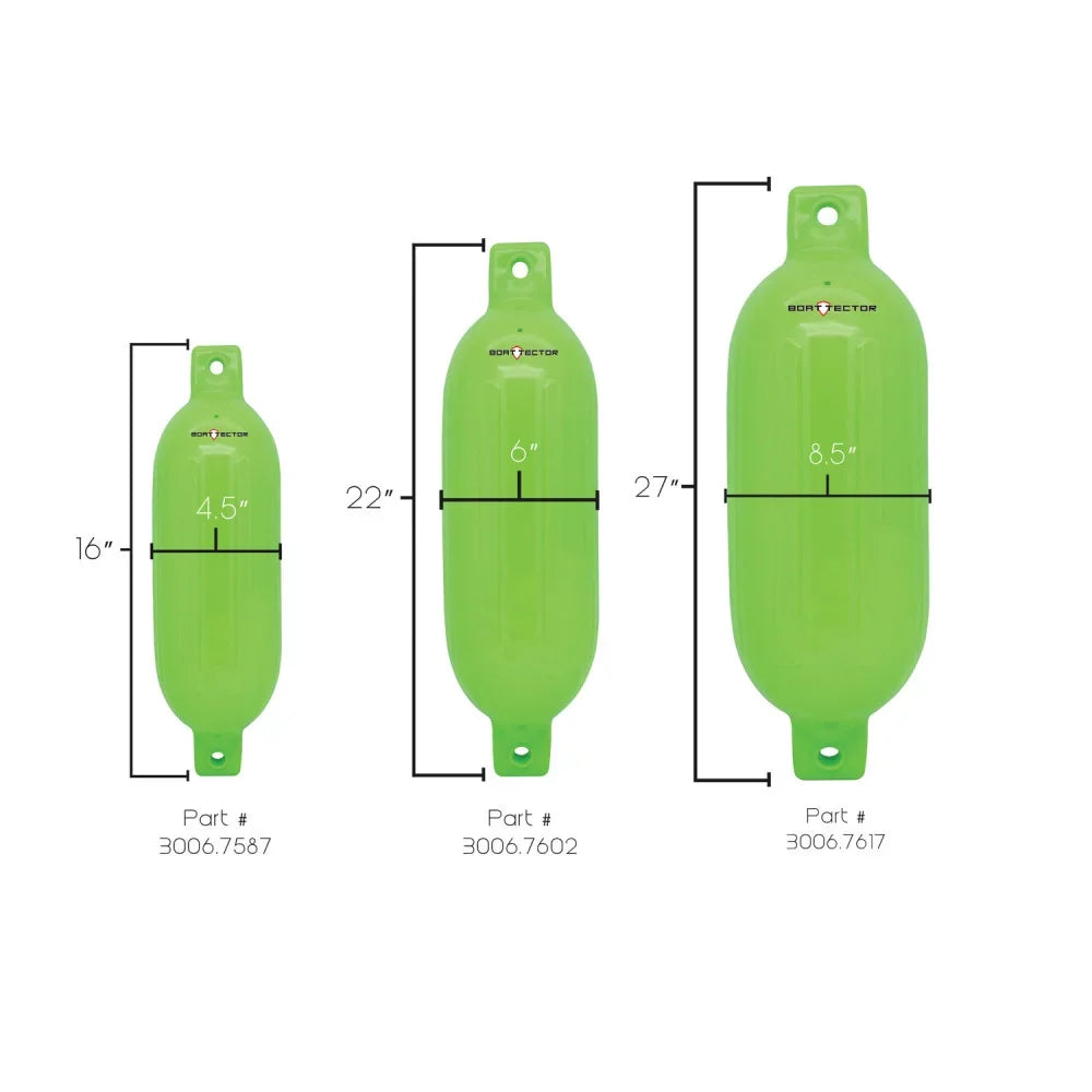 '- Max Inflatable Green 16", BoatTector Fender Extreme Value 2-Pack 4.5" x 3006.7587 Neon