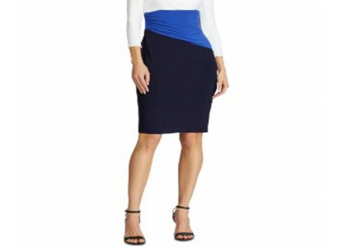 Size Ralph Jersey Women's Color Blocked Lauren Dress Blue 10