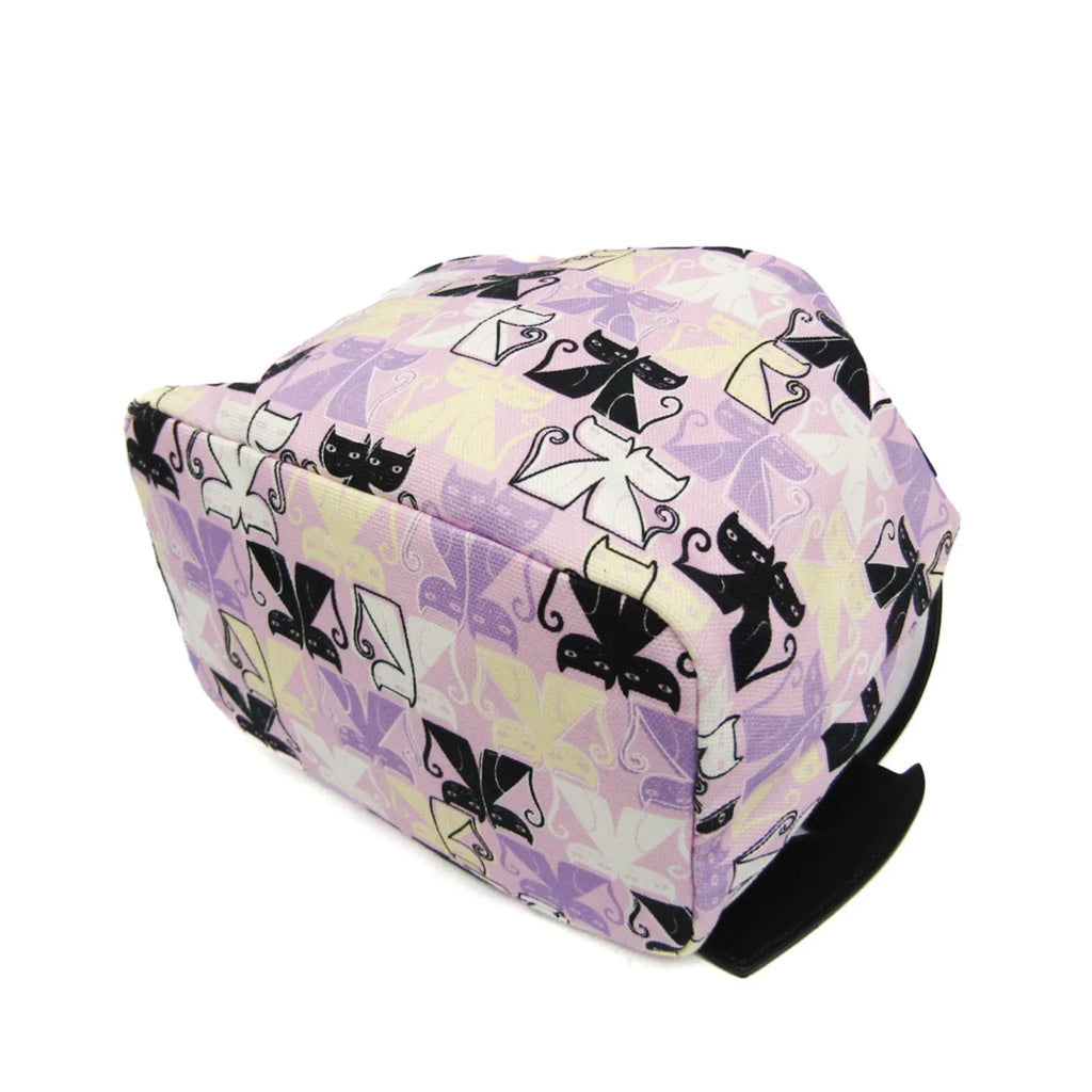 Women's Drawstring Miu Pouch Black,Light CANAPA Miu Bag (Good) 5RM014 Pre-Owned CATS Purple,Multi-color Leather,Cotton