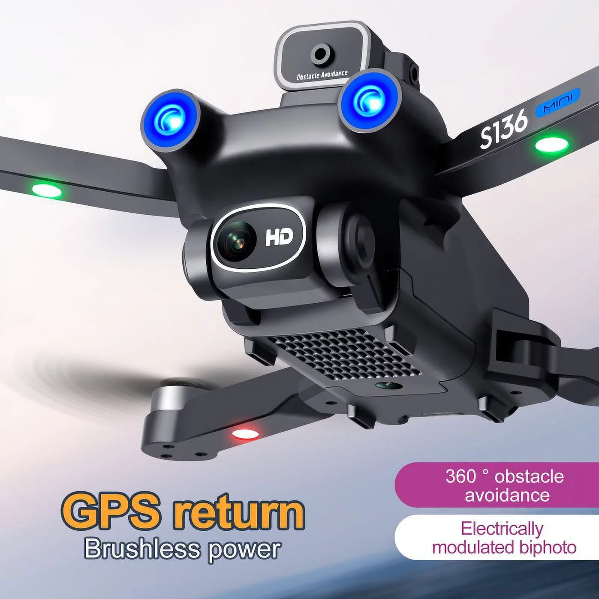 photos adjustment of 4K electric directions, brushless S136 avoid remote aircraft and to high-definition to all obstacles UAV camera in GPS take control aerial
