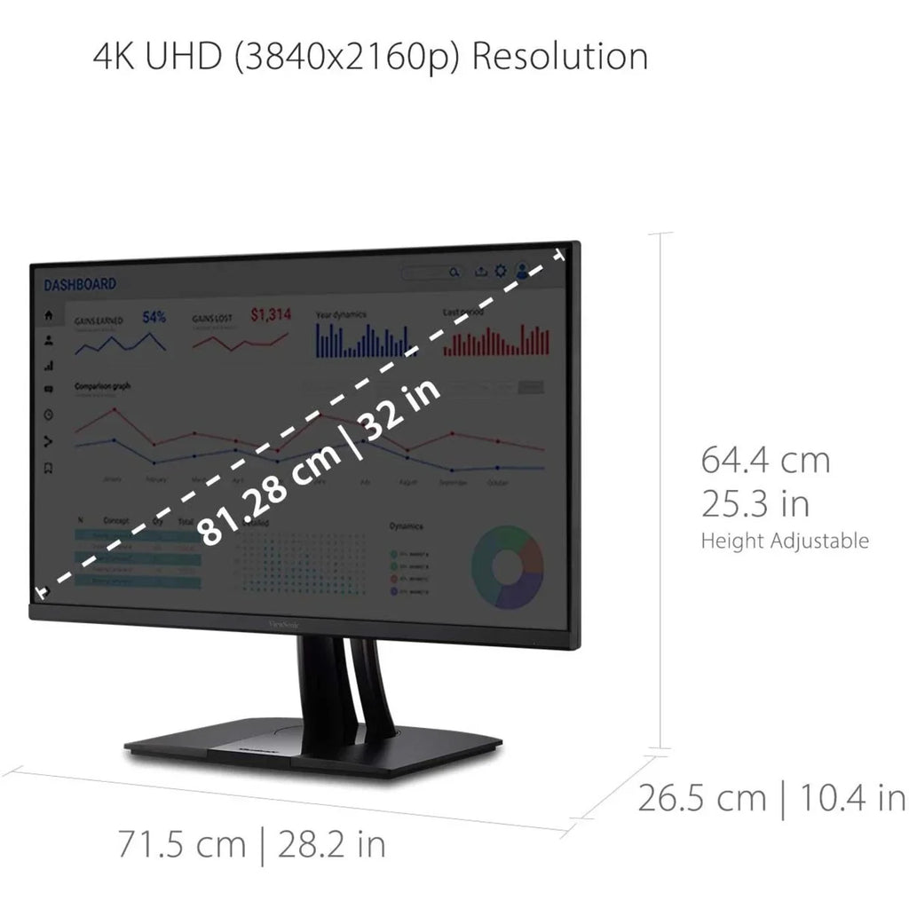 IPS Color USB and 4K Office Ultra-Thin C for Inch Pantone Monitor Accuracy, Validated, DisplayPort with ViewSonic Bezels, Premium 32 HDMI, Ergonomic Home VP3256-4K Professional and