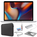 Laptop Apple 2.3GHz, - Starter Cleaning (Mid (Refurbished) Kit + + with 13-inch 2018, 256GB Zipper (i5 Kit SSD) Silver Pro MacBook Bundle MR9U2LL/A) Black Sleeve