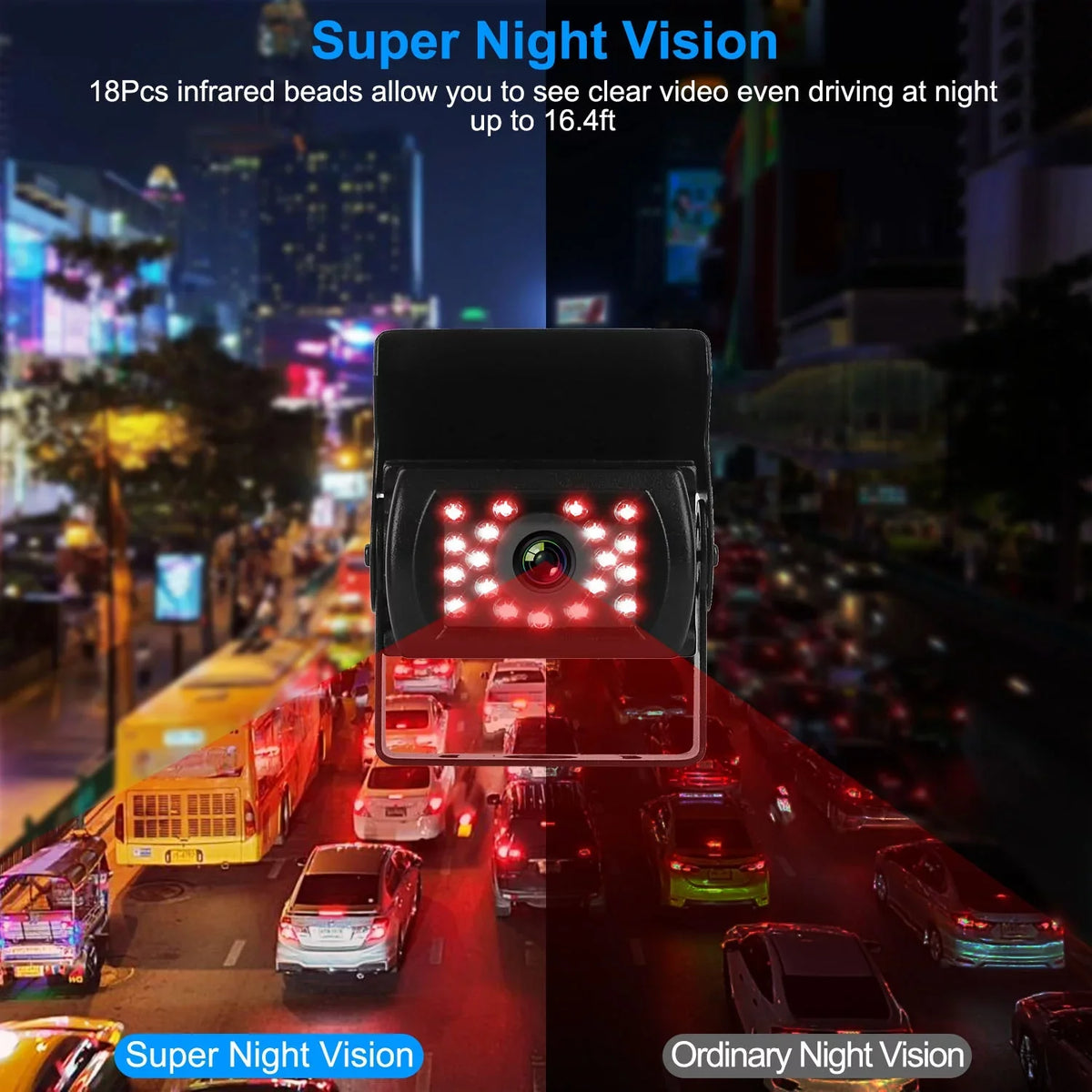 Night Waterproof Car Trunk Parking SUV with Vision IP67 for Parking Reverse Camera, Car System, Rearview Reverse Vehicle 7In Car Backup Monitor Camera, Van System Reverse