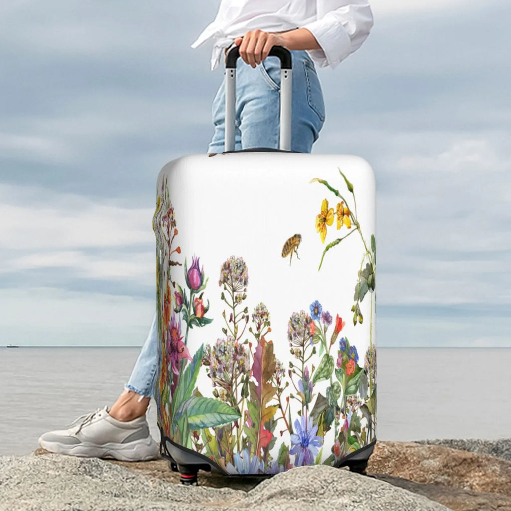 Wildflowers And Haiem Luggage New Anti-Scratch Suitcase Keep Technology With - X-Large Cover,Durable, Luggage Herbs Looking Protector Your Washable