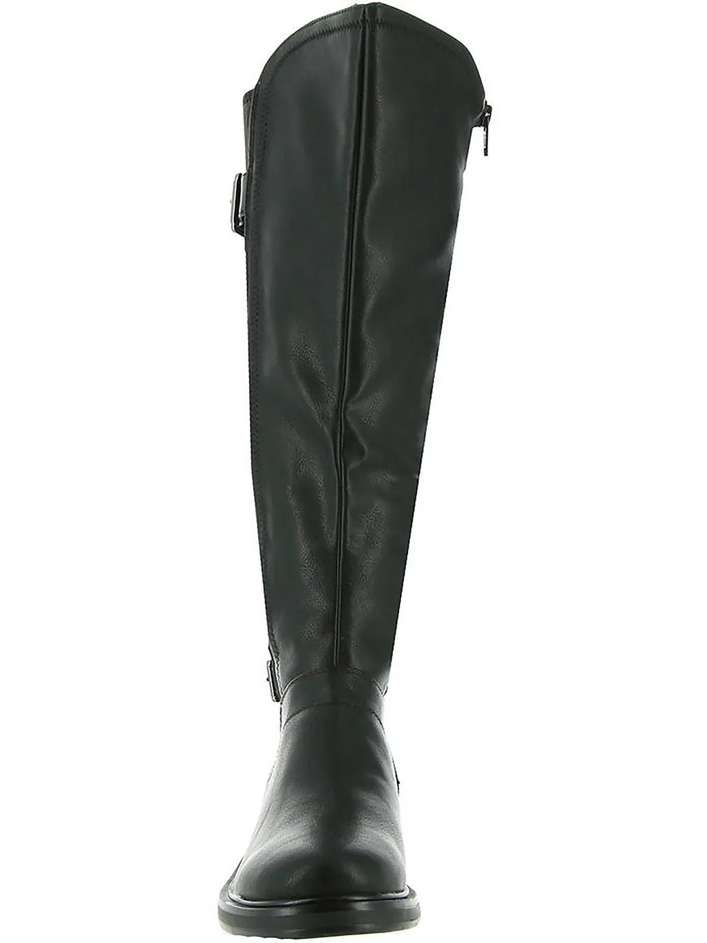 MEDITATE White Knee-High Faux Leather Block Boots Heel Mountain Womens