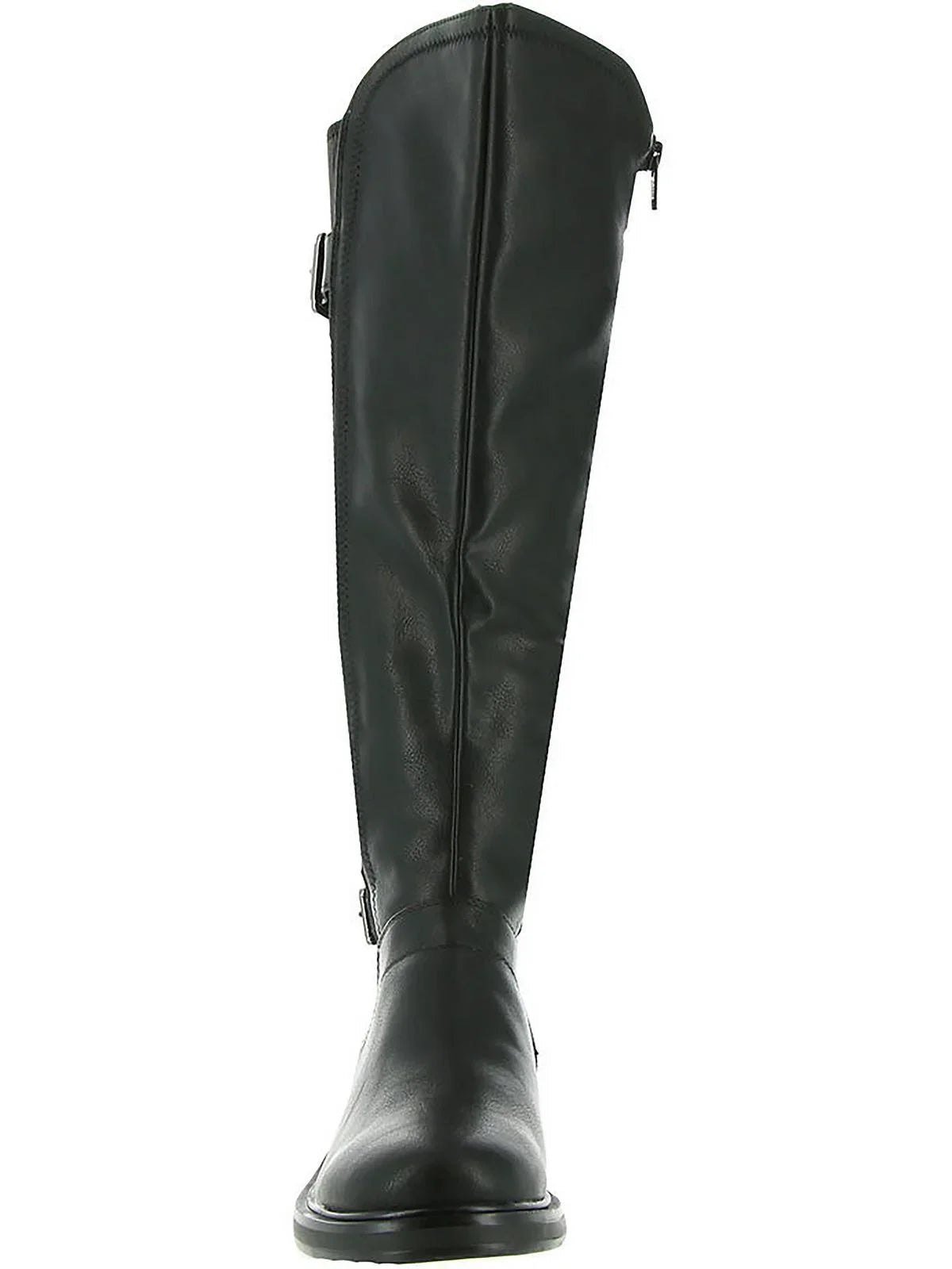 MEDITATE White Knee-High Faux Leather Block Boots Heel Mountain Womens