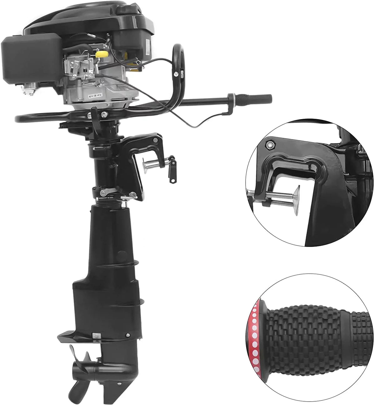 with Black Outdoor Air Adventure Outboard 4 Motor Motor System Engine Fishing Aquaculture for 7.5HP MONIPA Heavy Outboard Duty Cooling Stroke Boat