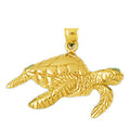 View 14K Gold Turtle Sea Pendant Side