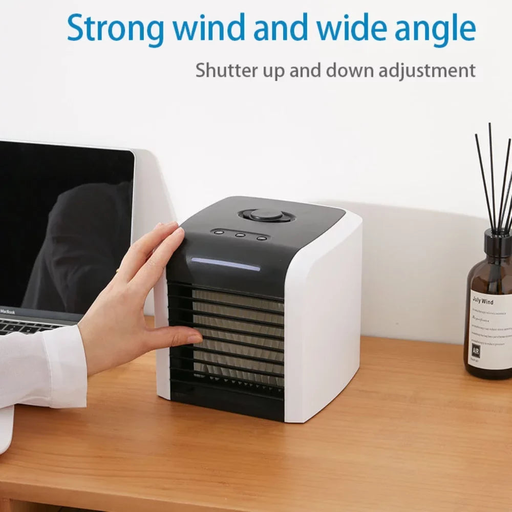 Cooler, Air with USB Quiet Room Personal Portable Mini Evaporative Home Rechargeable Conditioner, 2 Fan, Desk Air Office for Fan Speeds