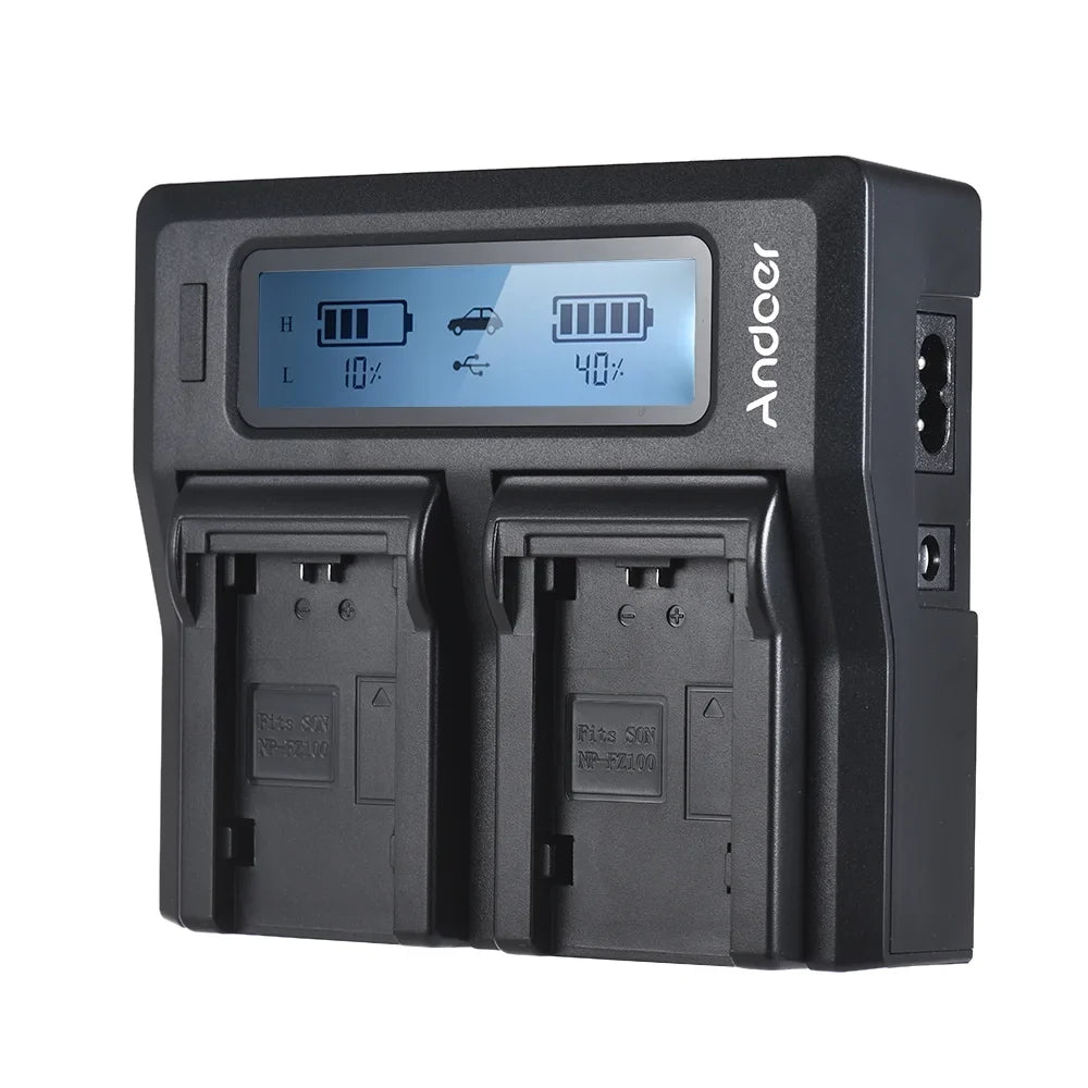 LCD Channel A7SIII for Dual Sony Suzicca Replacement Battery A7III A9 A7RIII NP-FZ100