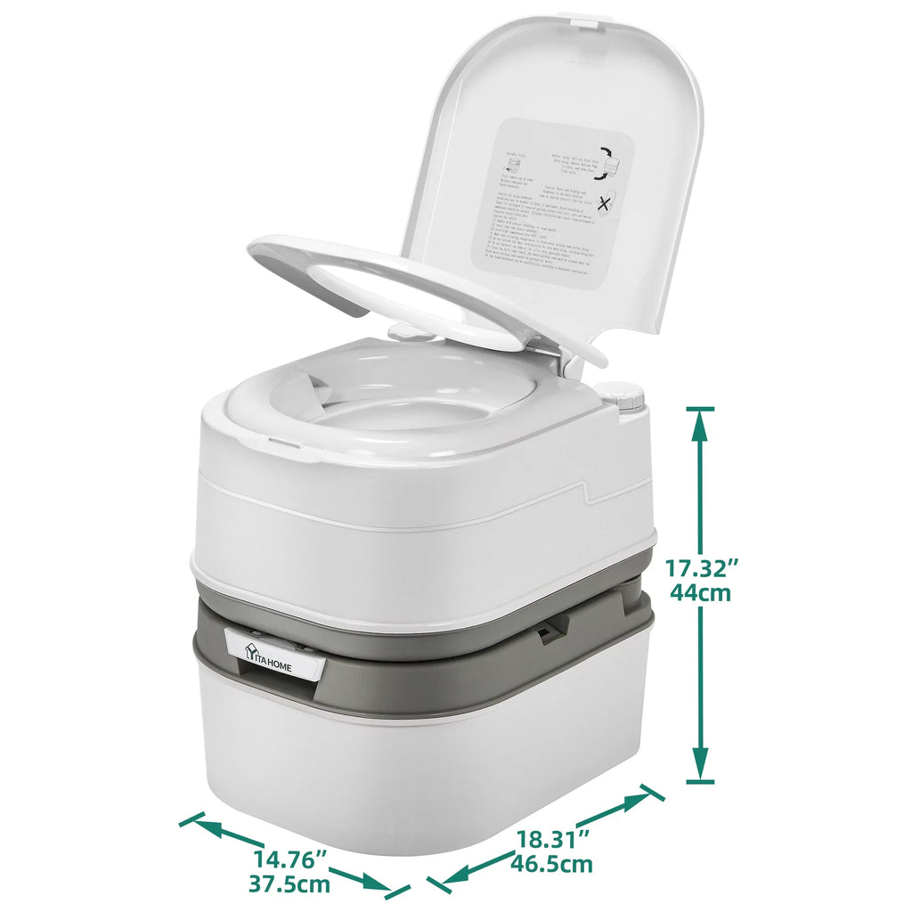 DWVO with Camping Spout Rotating RV 6.34 Portable Toilet Outdoor Level Potty RV Gallon Toilet, Porta Indicator, ,