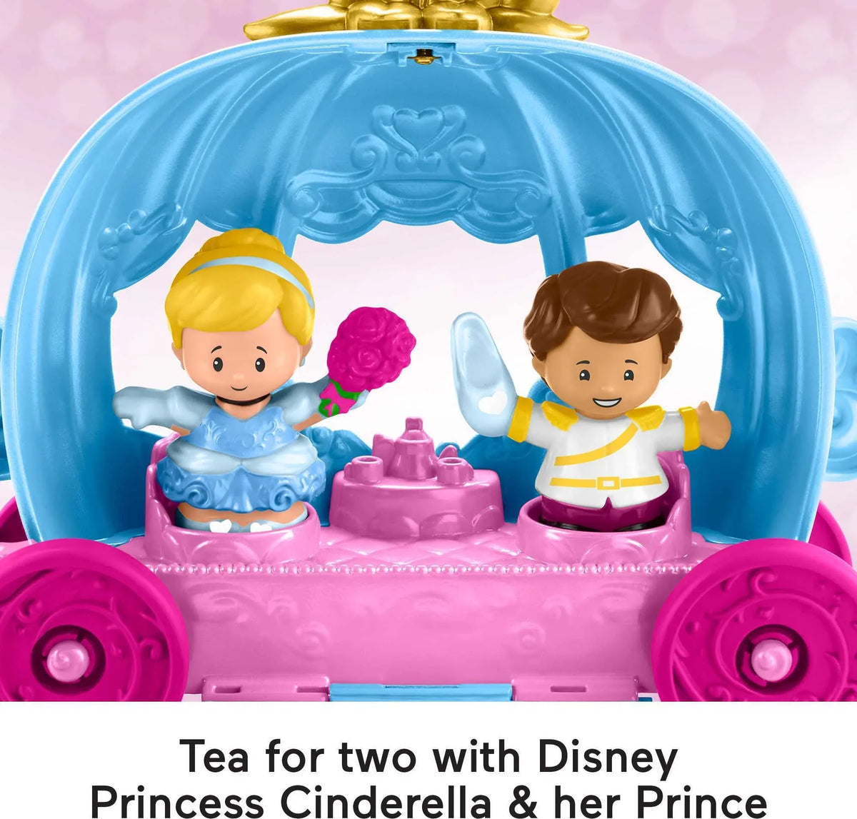Princess Figures Disney with Cinderella’s Carriage Playset Dancing & Little People Horse Toddler