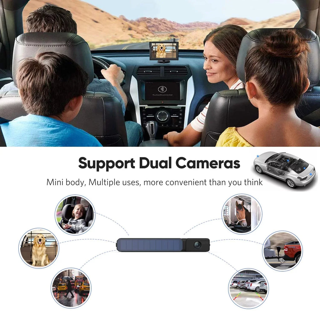 Wireless Camera License System Car, for Backup Wireless Plate View Reverse Camera Rear 2 Battery Installation,Solar for Solar Easy Parking Trailer with Channels Camera RV Monitor