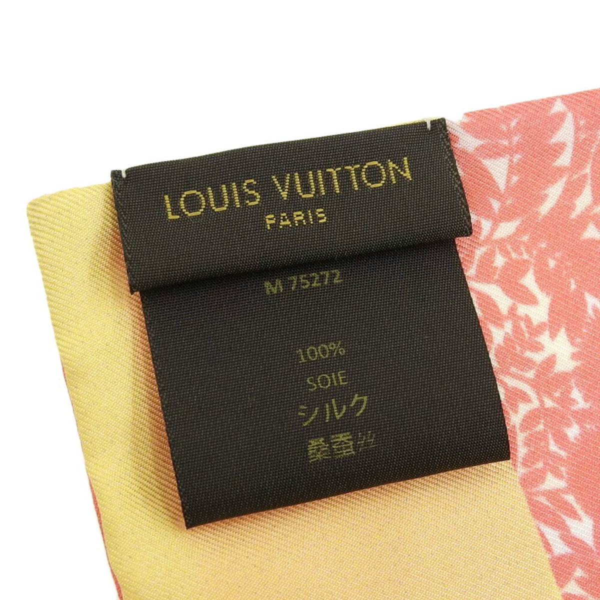 M75272 Pre-Owned VUITTON Louis Tropical Silk Pink Yellow (Good) Scarf Flower Vuitton LOUIS Bandeau