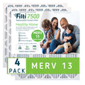 7500 Furnace MERV Filter HVAC Home Pleated (4 Pack) 16x20x1 Air Filti 13