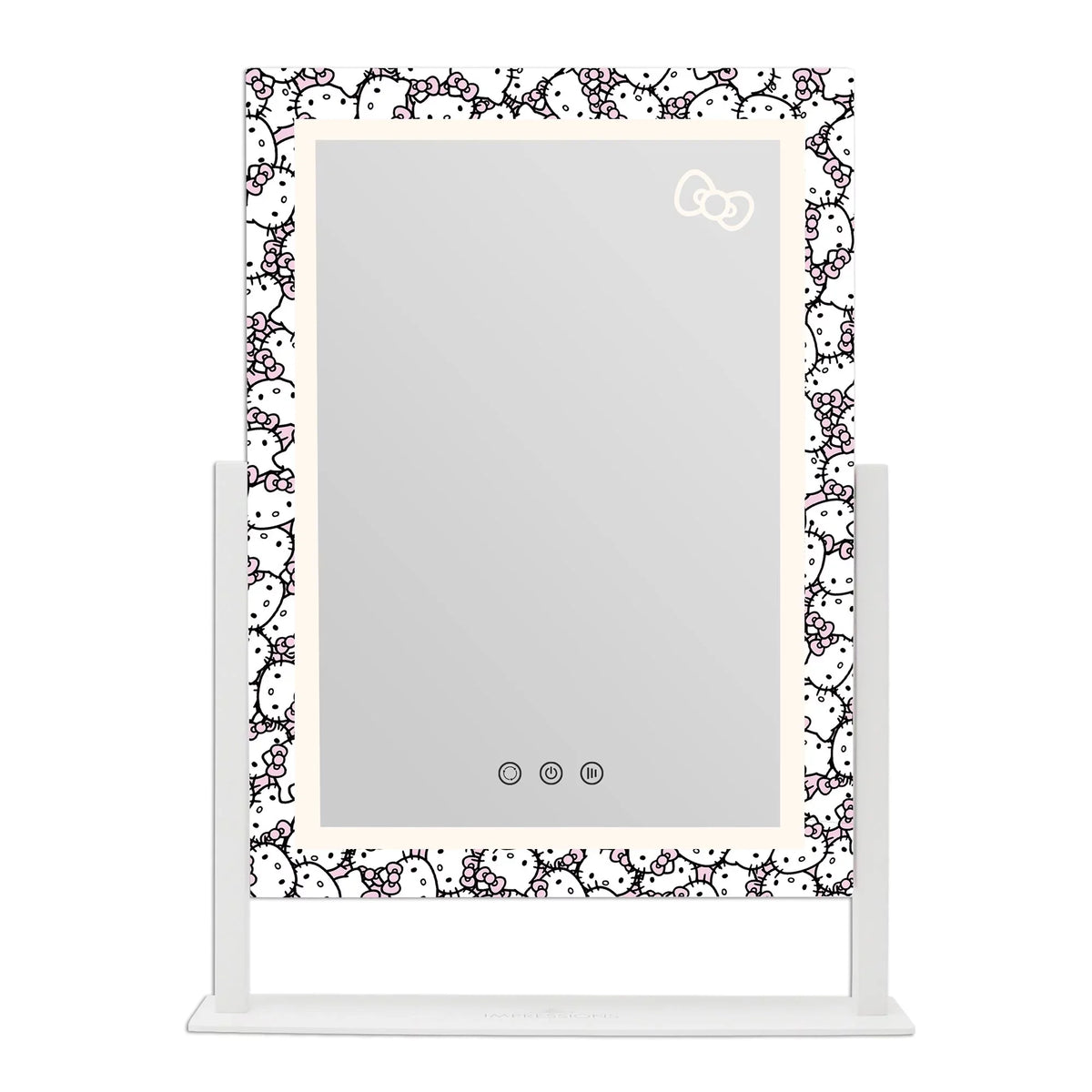 Lights 360 Impressions 3X Mirror Hello and Degree Touch (White) Quality and Frame Swivel Lighted with LED Magnification, Vanity Kitty Makeup Iron Tri Vanity with Tone Mirror Mirror, Cute