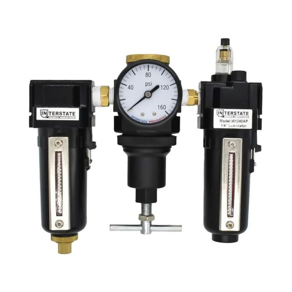 Integral Combo Poly in 'T' USA. Filter WC1081HDAG-250 Bowl Lubricator Large Interstate Handle Made Inch Regulator Pneumatics 1/2