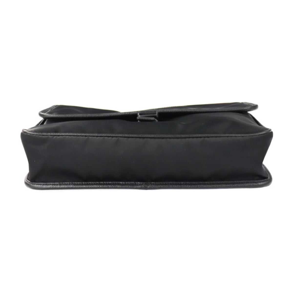 Prada Pre-Owned PRADA metal leather messenger logo (Good) triangle silver black bag 2VD951 mark shoulder fittings nylon