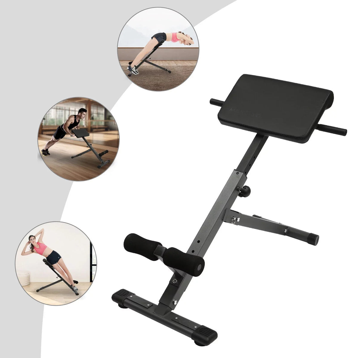 Chair 330 Home Bench Extension Machine Workouts 5-Level lbs Black up for Gym Adjustable Sit Roman