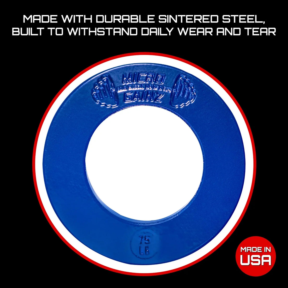 Set Plate Multi-Color Calibrated Gainz Micro Bag- w/ Plates Made Barbells, Fractional Plate .25LB-.50LB-.75LB-1LB Olympic in Set) of (8 USA For Weight