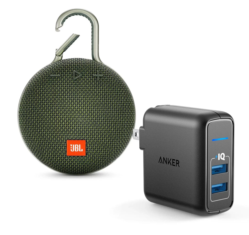 3 JBL 2 w/Anker Charger Forest Ports Speaker Bluetooth Clip Wall