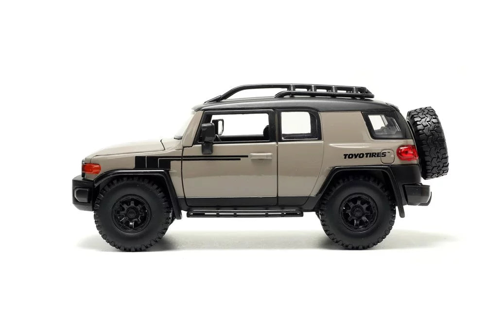 Roof 1/24 Toyota scale 34008 Jada and FJ Toys Cruiser Diecast w/ Wheels, Car Extra Rack - - Beige