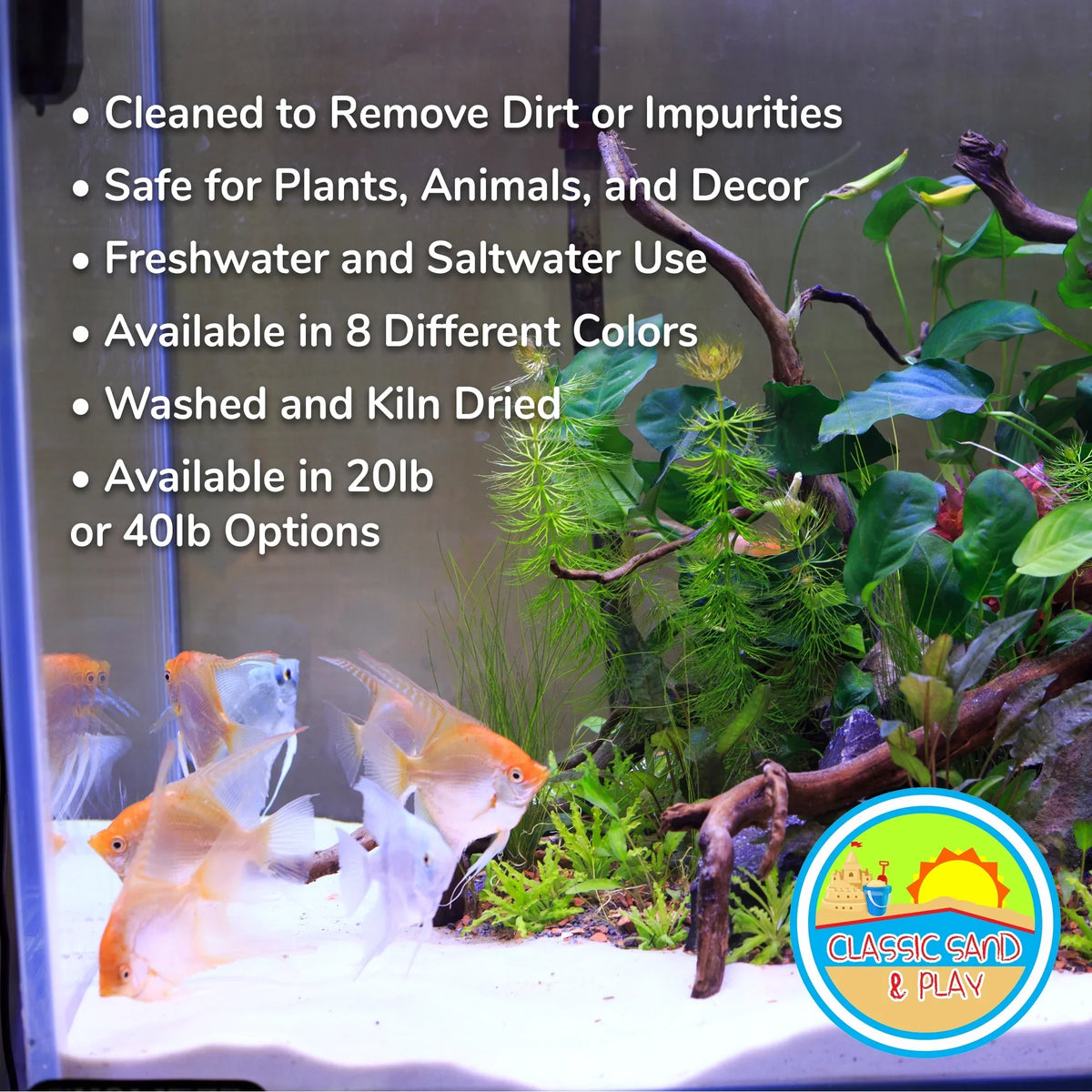 SAND PLAY lb. Sand Tanks, Natural Aquarium and CLASSIC Orange Freshwater for Saltwater 40 &