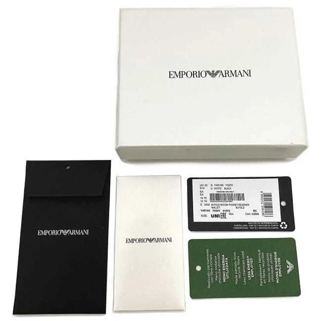 black (Like Y4R165 wallet Armani leather ARMANI Emporio New) EMPORIO white Pre-Owned folio men's