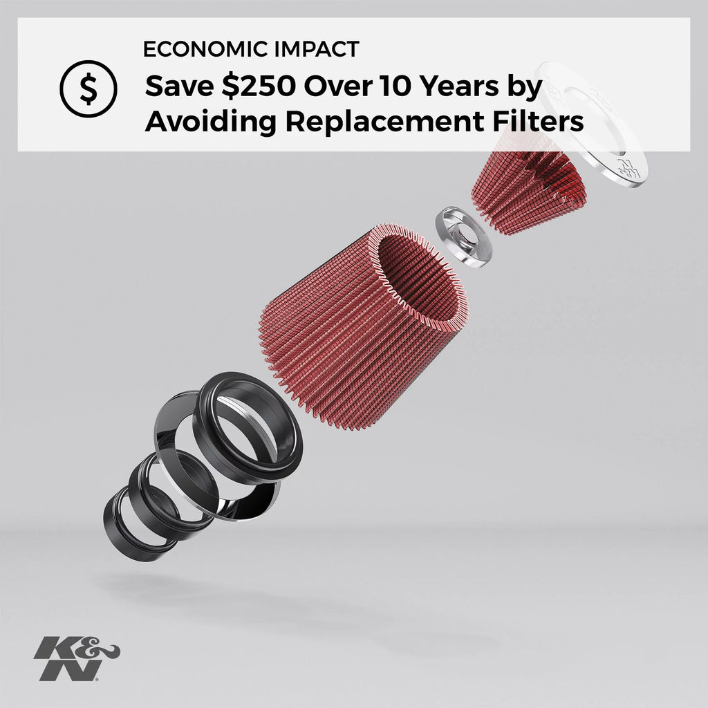 Replacement In, Diameter: Flange Flange Clamp-On Filter 4 Shape: 6 Premium, 1.75 Air Filter: Washable, Filter: RE-0850 K&N Universal Round Length: In, In, High Height: Performance, Tapered,