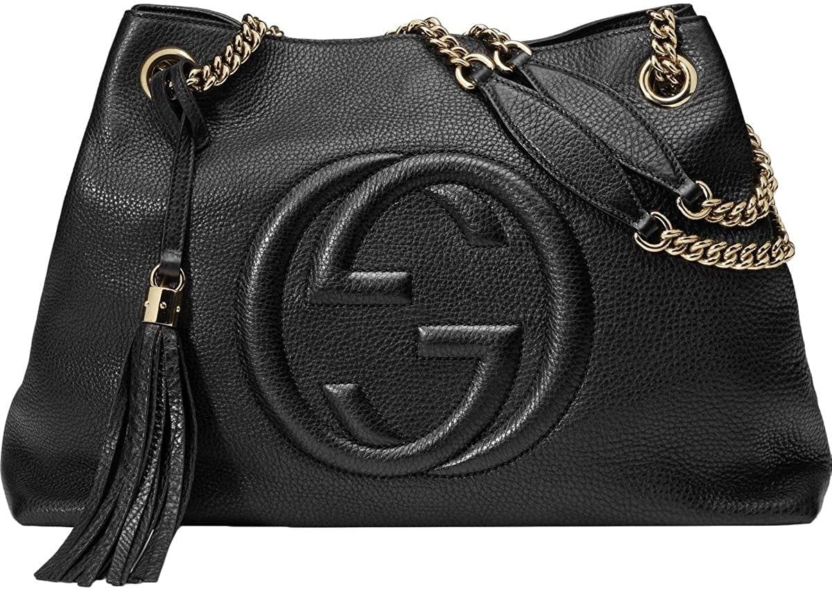 Shoulder Soho Gucci Handbag Chain Leather Black