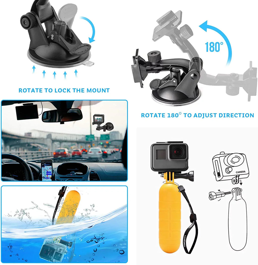Accessories 4/3+/3/2/1 Camera AKASO 7 4K 5/Hero WiFi Action EK5000 5/Session GoPro 9 Hero for 8 Kit EK7000 6