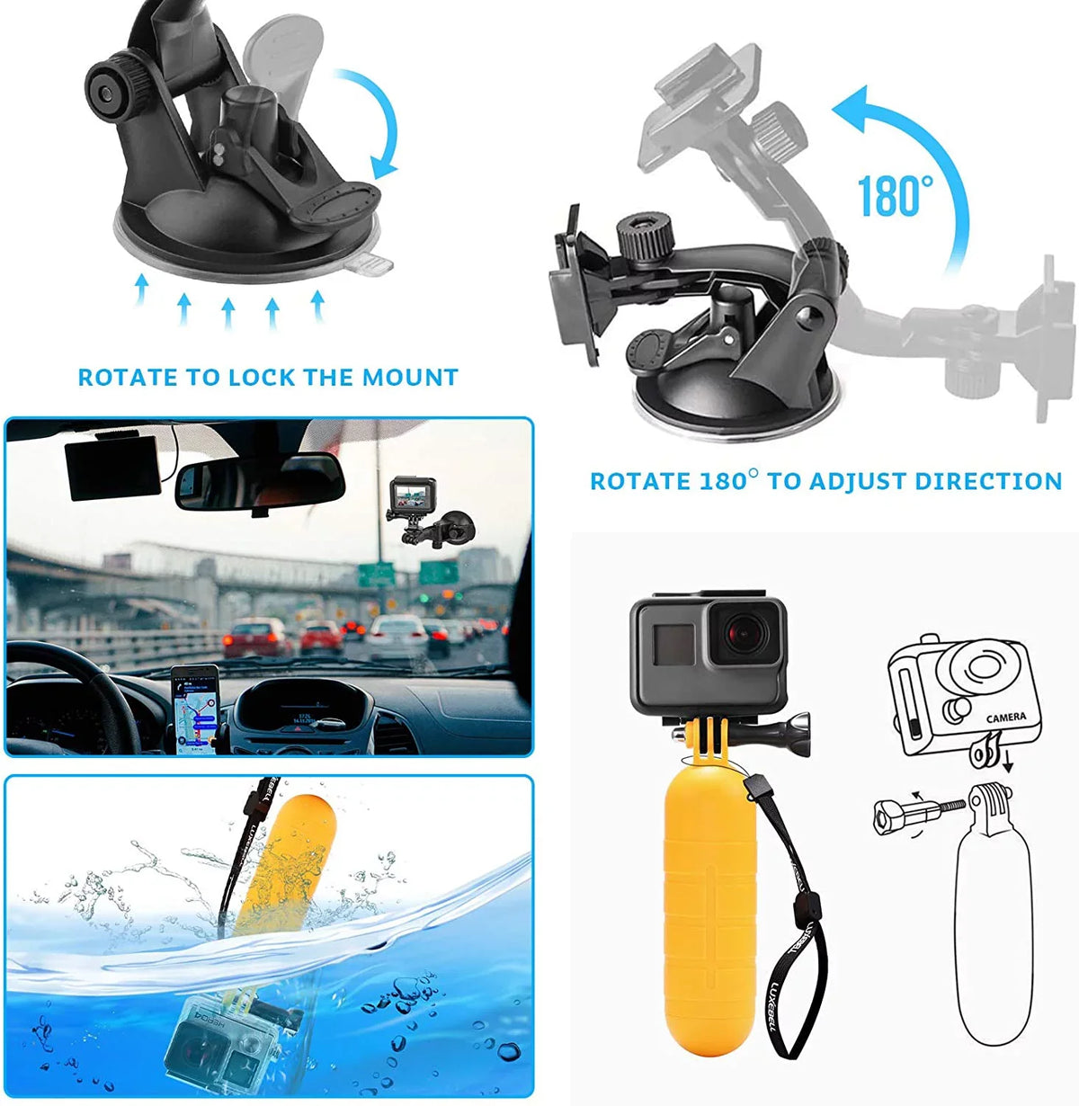 Accessories 4/3+/3/2/1 Camera AKASO 7 4K 5/Hero WiFi Action EK5000 5/Session GoPro 9 Hero for 8 Kit EK7000 6