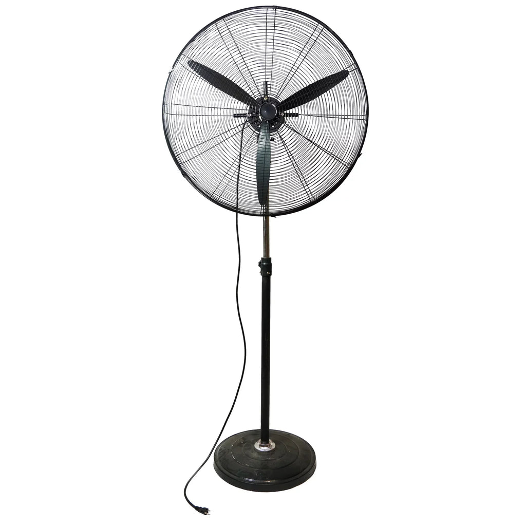 3-Speed 30" Pedestal Adjustable Fan - Oscillating Black Northlight Industrial